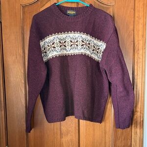 Woolrich Women's Maroon Patterned Sweater
